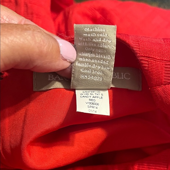 Banana Republic Textured Candy Apple Red Sleeveless Midi Dress Sz 0 - Picture 6 of 7